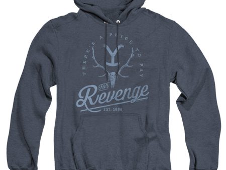 YELLOWSTONE : REVENGE SKULL ADULT HEATHER HOODIE Navy XL Online now