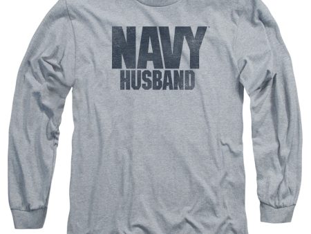 NAVY : HUSBAND L\S ADULT T SHIRT 18\1 ATHLETIC HEATHER 3X For Sale