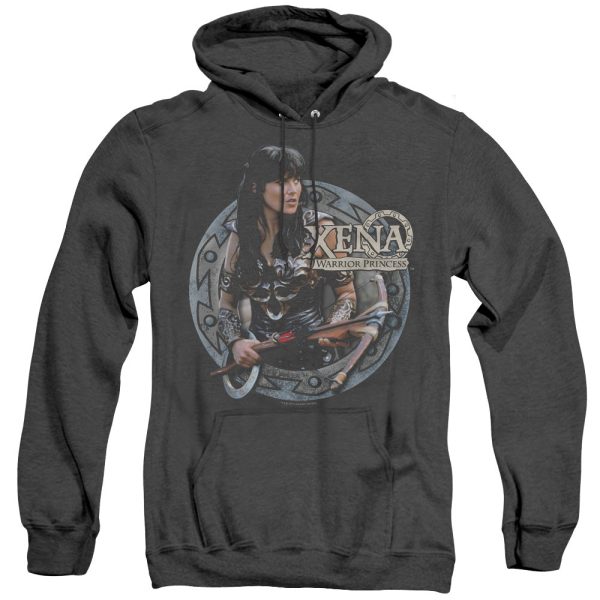 XENA : THE WARRIOR ADULT HEATHER HOODIE BLACK XL For Cheap