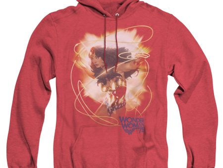 WONDER WOMAN : 75TH BURST ADULT HEATHER HOODIE RED XL Online Hot Sale