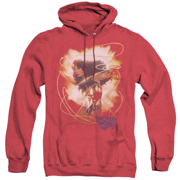 WONDER WOMAN : 75TH BURST ADULT HEATHER HOODIE RED SM Online