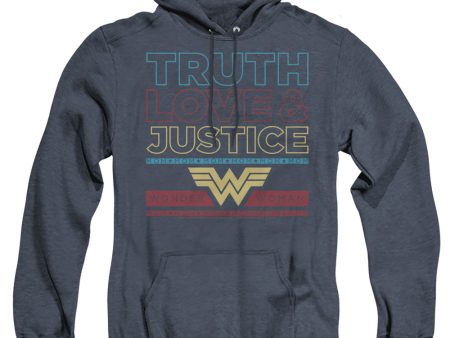 WONDER WOMAN 84 : TRUTH LOVE JUSTICE ADULT HEATHER HOODIE Navy LG Online