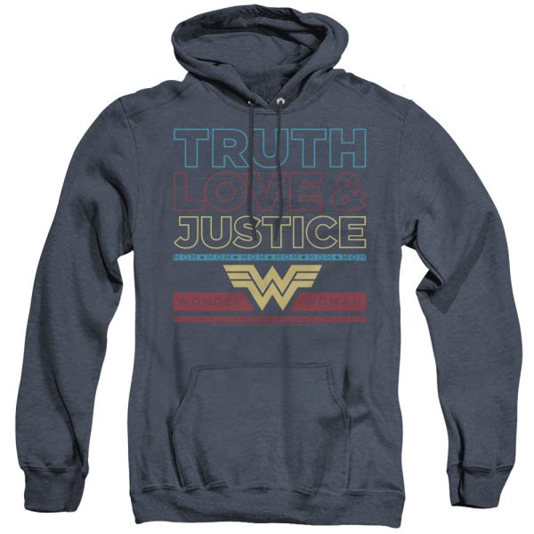 WONDER WOMAN 84 : TRUTH LOVE JUSTICE ADULT HEATHER HOODIE Navy LG Online