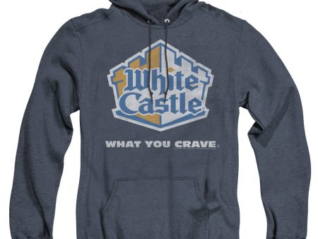 WHITE CASTLE : DISTRESSED LOGO ADULT HEATHER HOODIE NAVY 3X For Cheap