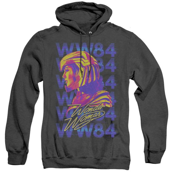 WONDER WOMAN 84 : WONDER WOMAN 84 REPEAT ADULT HEATHER HOODIE Black 2X Sale