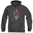 WONDER WOMAN MOVIE : WARRIOR ADULT HEATHER HOODIE BLACK MD Hot on Sale