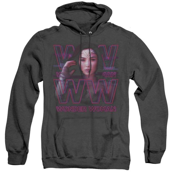 WONDER WOMAN 84 : VAPORWAVE WONDER WOMAN ADULT HEATHER HOODIE Black XL Hot on Sale