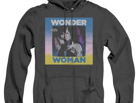 WONDER WOMAN 84 : WONDER DUO ADULT HEATHER HOODIE Black LG Online Sale