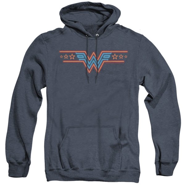 WONDER WOMAN 84 : NEON BEAT ADULT HEATHER HOODIE Navy 2X Online