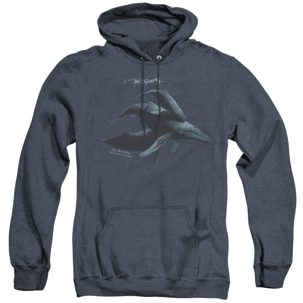 WILDLIFE : POWER AND GRACE ADULT HEATHER HOODIE NAVY LG Online now