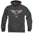 WONDER WOMAN : WONDER WOMAN 80TH COLLAGE LOGO ADULT HEATHER HOODIE Black LG Online