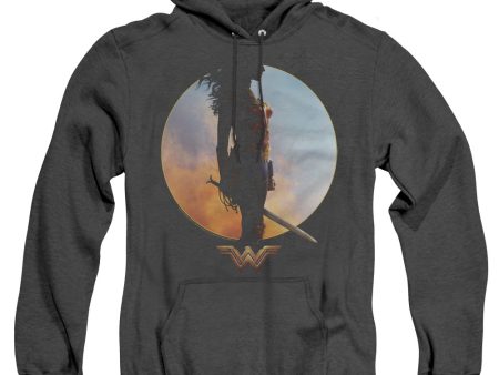 WONDER WOMAN MOVIE : WISDOM AND WONDER ADULT HEATHER HOODIE BLACK 2X For Sale