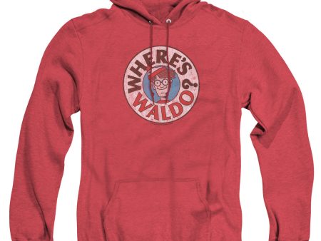 WHERE S WALDO : WALDO LOGO ADULT HEATHER HOODIE RED 2X Online