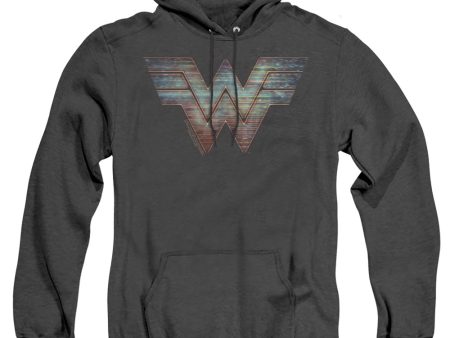 WONDER WOMAN 84 : STATIC LOGO ADULT HEATHER HOODIE Black XL Cheap