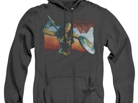 WONDER WOMAN MOVIE : WARRIOR WOMAN ADULT HEATHER HOODIE BLACK XL Discount