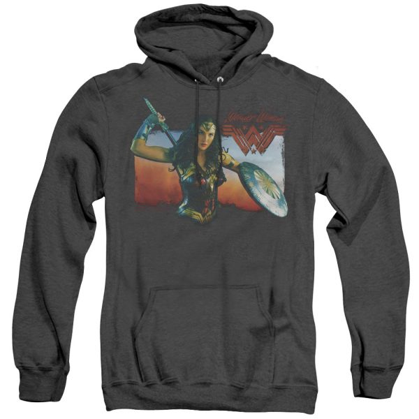 WONDER WOMAN MOVIE : WARRIOR WOMAN ADULT HEATHER HOODIE BLACK XL Discount