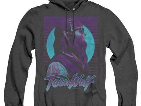 TEEN WOLF : HEADPHONE WOLF ADULT HEATHER HOODIE BLACK 2X Online now