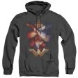 WONDER WOMAN MOVIE : ARMS CROSSED ADULT HEATHER HOODIE BLACK 2X Cheap