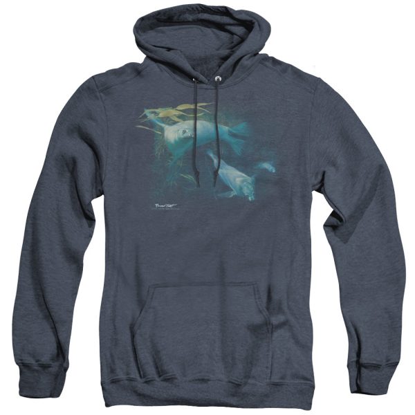 WILDLIFE : KELP PATROL ADULT HEATHER HOODIE NAVY MD For Sale