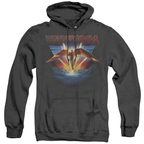 WONDER WOMAN 84 : 84 METAL ADULT HEATHER HOODIE Black 2X For Sale