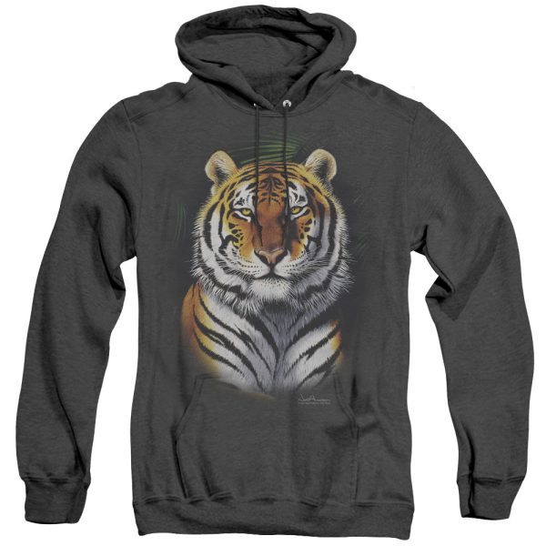 WILDLIFE : JUNGLE FIRE ADULT HEATHER HOODIE BLACK 2X Discount