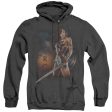 WONDER WOMAN MOVIE : FIERCE ADULT HEATHER HOODIE BLACK SM For Sale