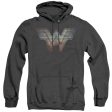 WONDER WOMAN 84 : STATIC LOGO ADULT HEATHER HOODIE Black MD For Sale