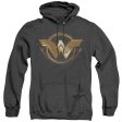 WONDER WOMAN MOVIE : LASSO LOGO ADULT HEATHER HOODIE BLACK 2X Hot on Sale