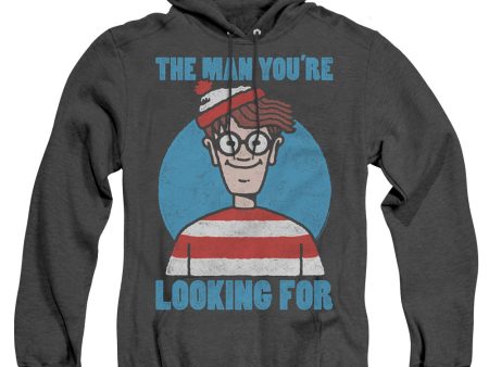 WHERE S WALDO : LOOKING FOR ME ADULT HEATHER HOODIE BLACK SM Online now