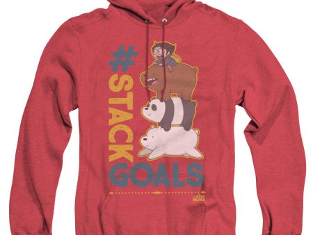 WE BARE BEARS : STACK GOALS ADULT HEATHER HOODIE RED XL For Sale