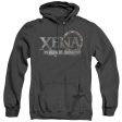 XENA : BATTERED LOGO ADULT HEATHER HOODIE BLACK MD on Sale