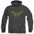 WONDER WOMAN MOVIE : DISTRESSED LOGO ADULT HEATHER HOODIE BLACK SM For Discount