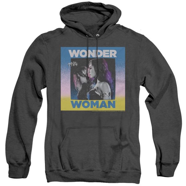 WONDER WOMAN 84 : WONDER DUO ADULT HEATHER HOODIE Black XL Fashion