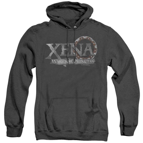 XENA : BATTERED LOGO ADULT HEATHER HOODIE BLACK XL Fashion