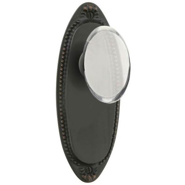 Emtek 8105EB Passage , Sideplate Locksets Oval Beaded Non-Keyed 7  , Ebony Knob Online Hot Sale