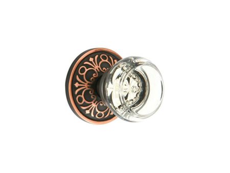 Emtek 8106GT Passage , Lancaster Rosette , Georgetown Crystal Knob Hot on Sale